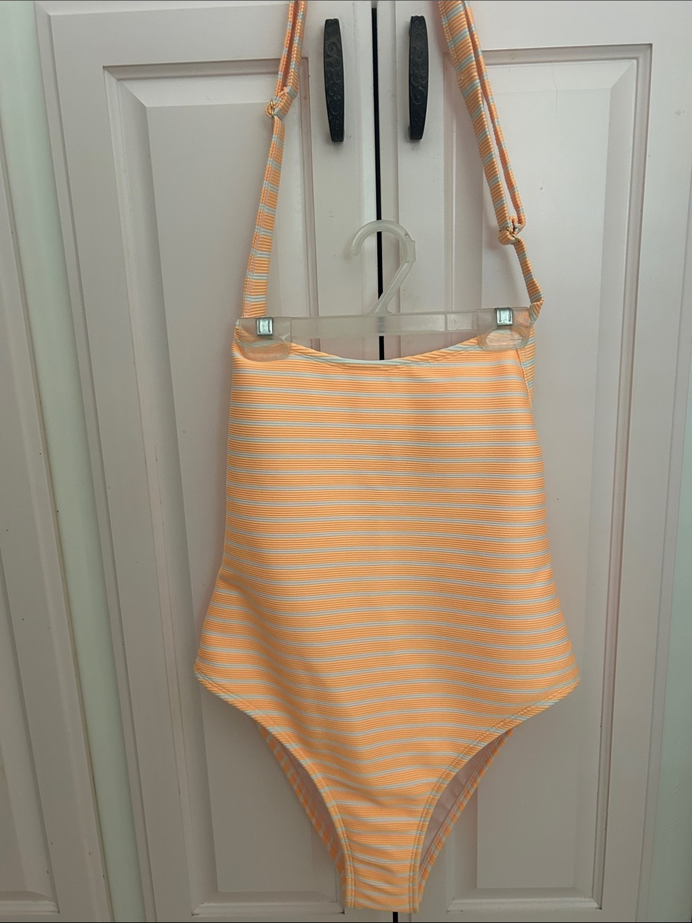 Xhilaration Orange & White Striped Kids One-Piece